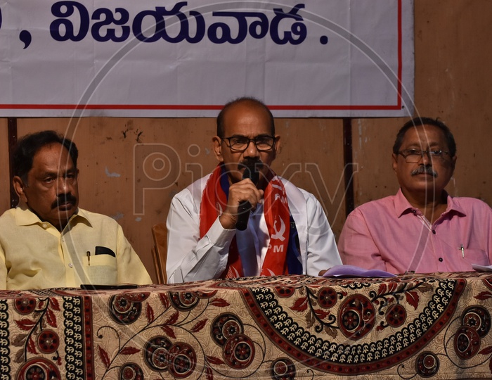 Andhra Pradesh Politicians Or Spokesperson Speaking In an Event In Vijayawada
