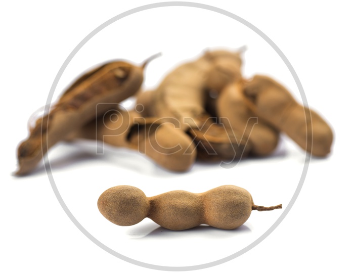 Ripen Tamarind On an isolated White Background