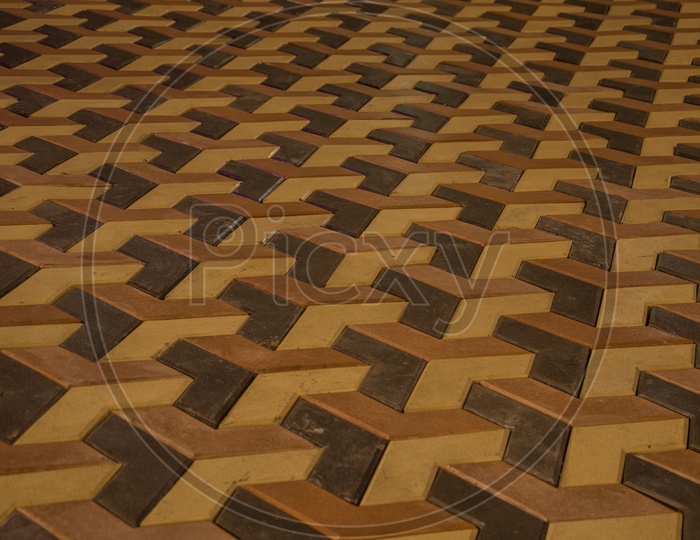 Abstract Patterns Of  Tile Flooring Forming a Background