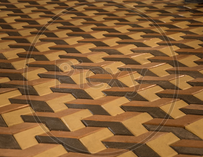 Abstract Patterns Of  Tile Flooring Forming a Background