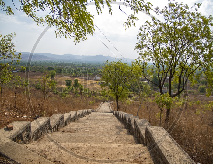 Staircase From a Hill Top temple At  Melghat