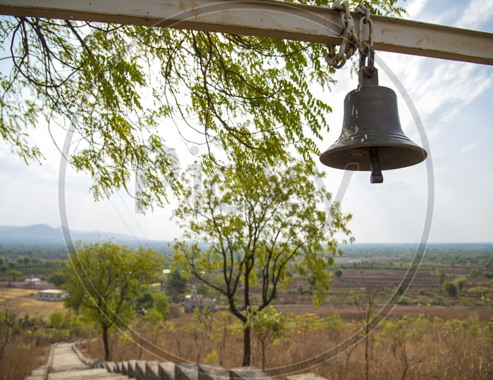 Temple Brass Bell At a Hill Temple