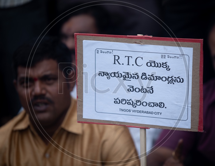 TNGO's Union Lunch Hour Protest On 21st October 2019 In Solidarity For TSRTC Employees Who Got Dismissed