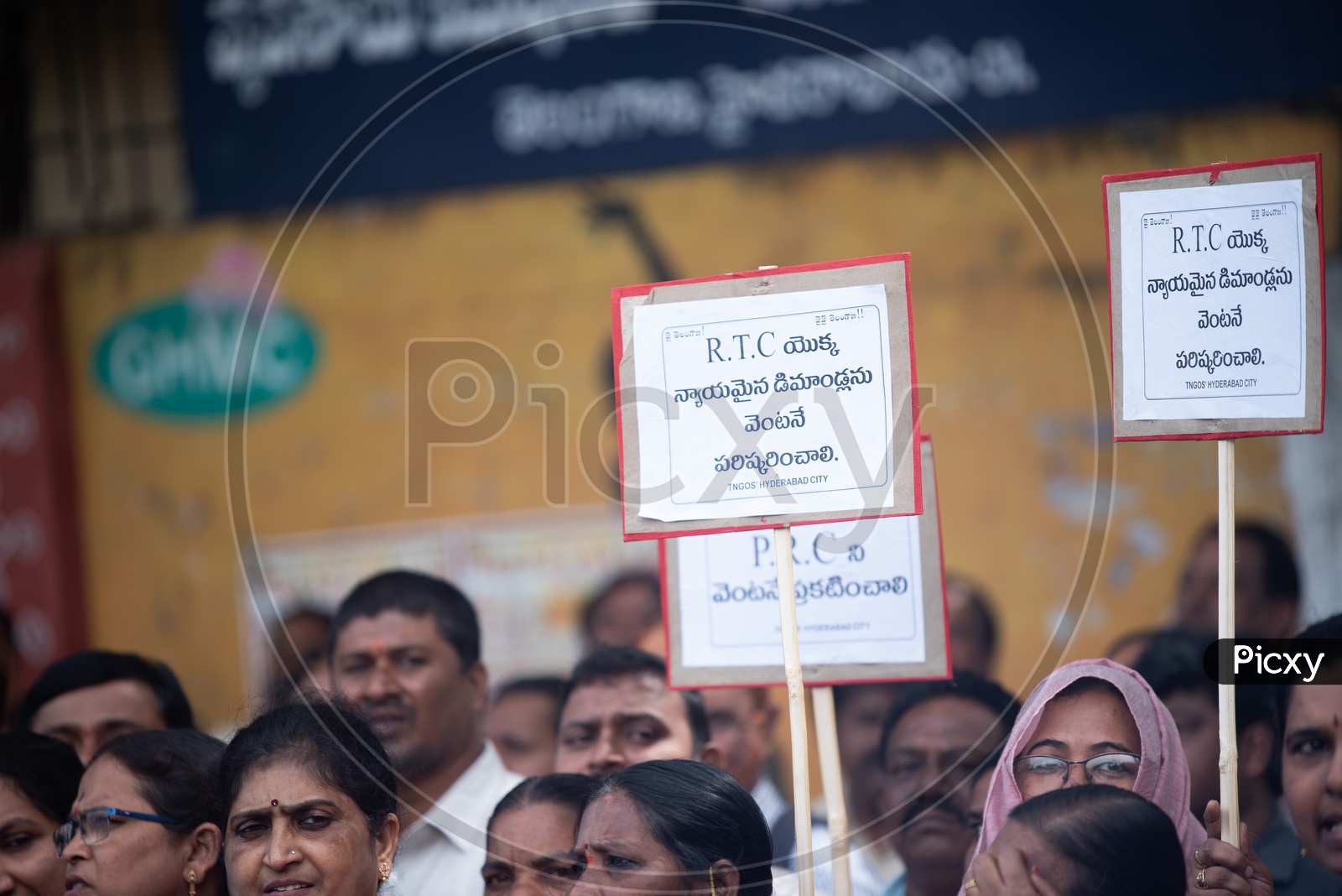 TNGO's Union Lunch Hour Protest On 21st October 2019 In Solidarity For TSRTC Employees Who Got Dismissed