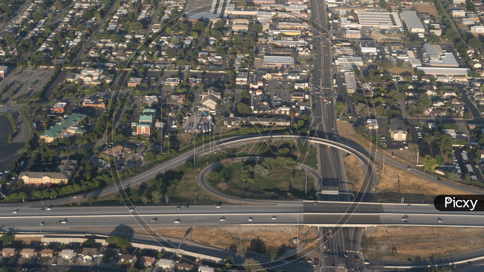 Birdseye view of the Urban highways of Salt Lake City