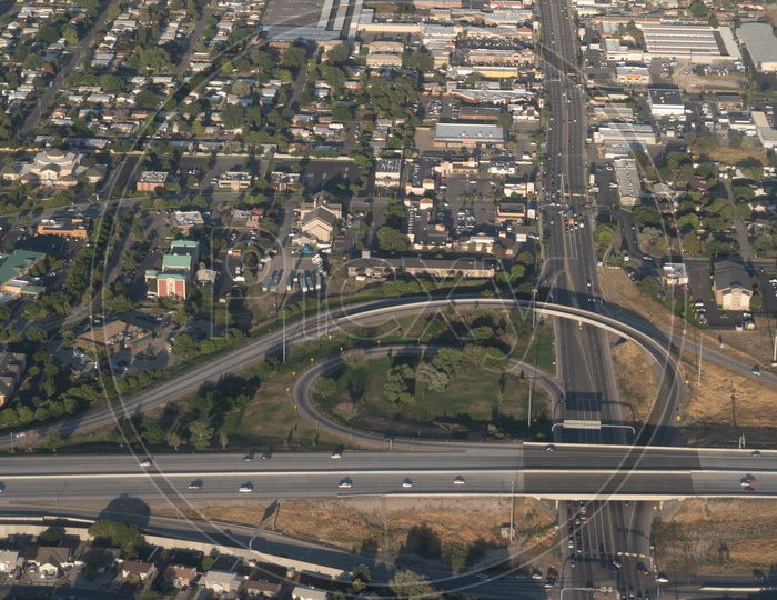 Birdseye view of the Urban highways of Salt Lake City
