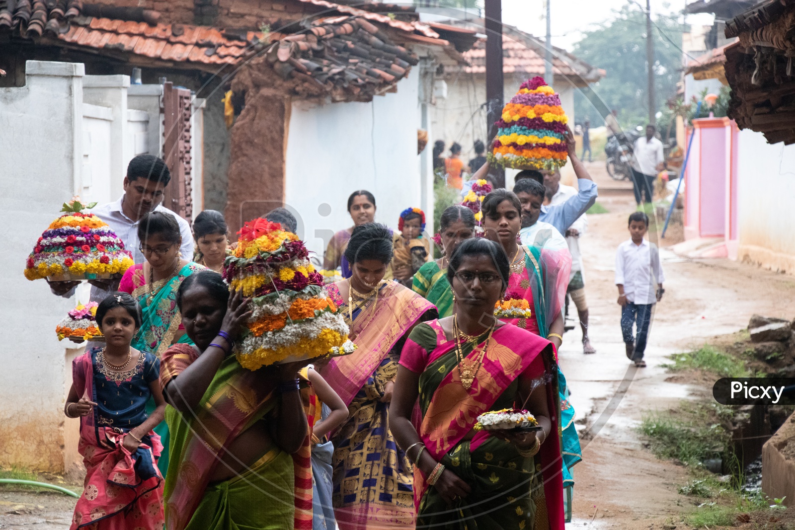 Bathukamma  Festival Celebration In Rural Telangana Villages