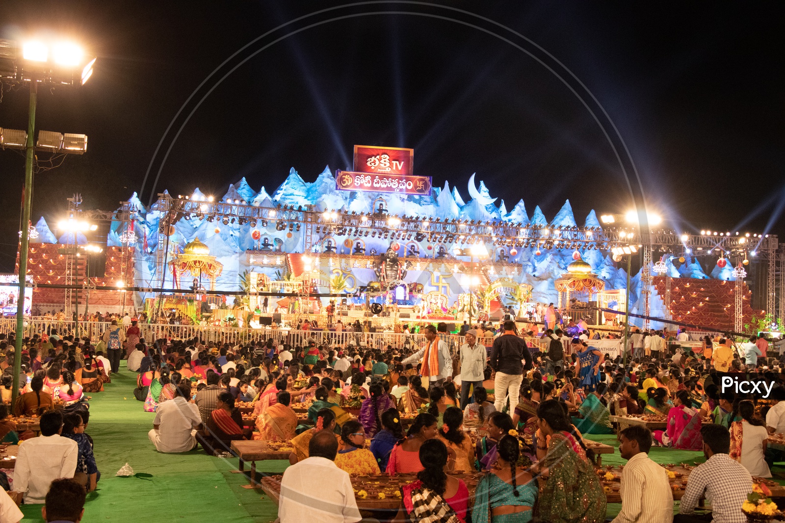 Image Of Stage At Koti Deeposthavam Event Organised By Bhakthi TV Media ...