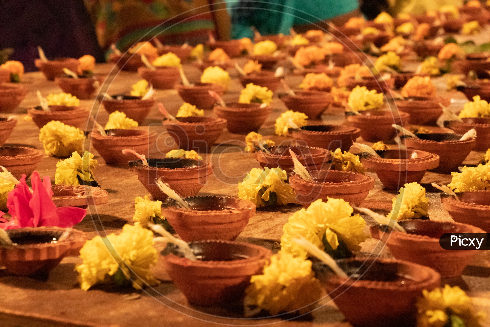 Indian Hindu Devotees Offering Prayers By Lighting Dias At Koti Deeposthavam Event  in Hyderabad