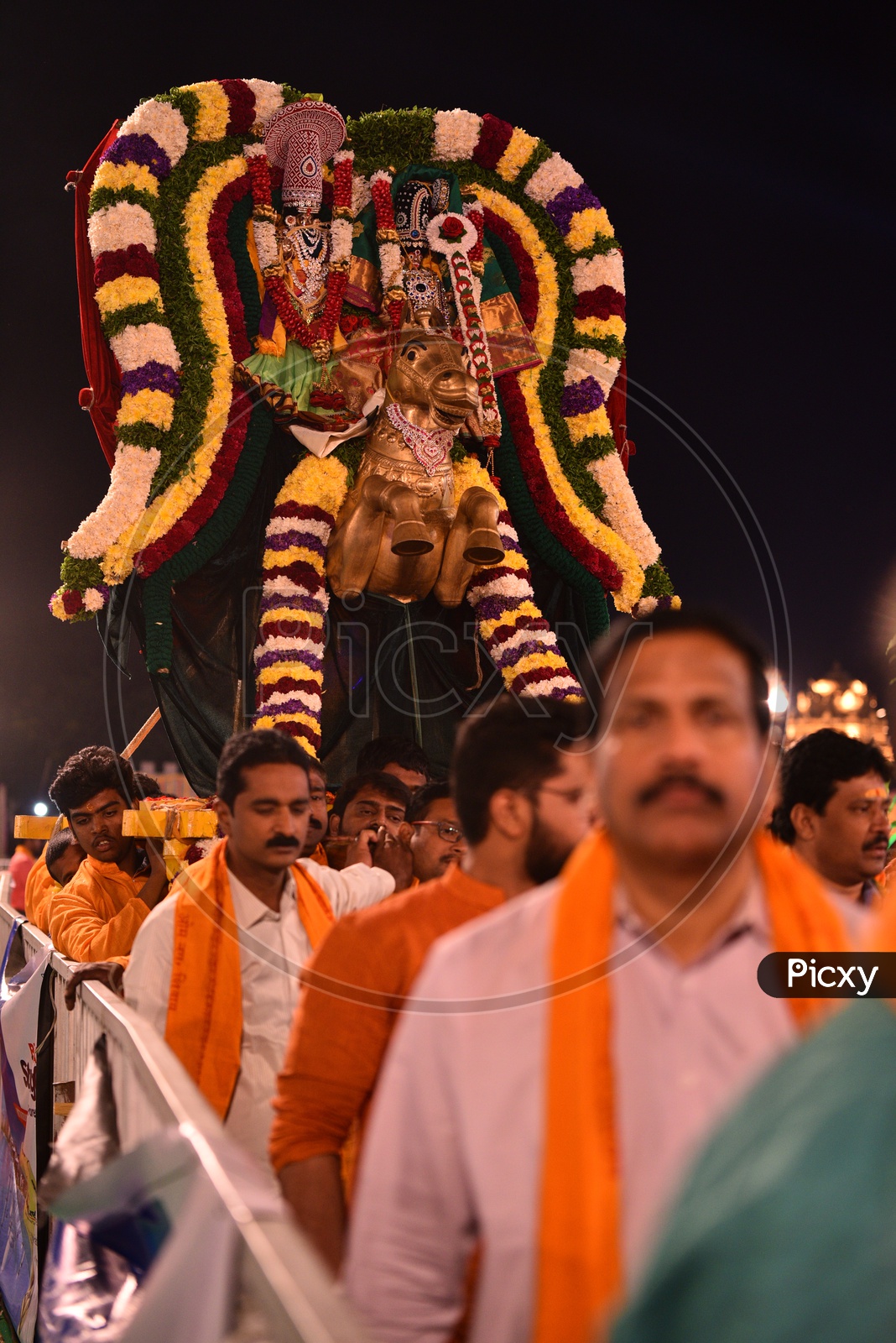 Hindu God Deity Idol In Procession At  Koti Deeposthavam Event In Hyderabad