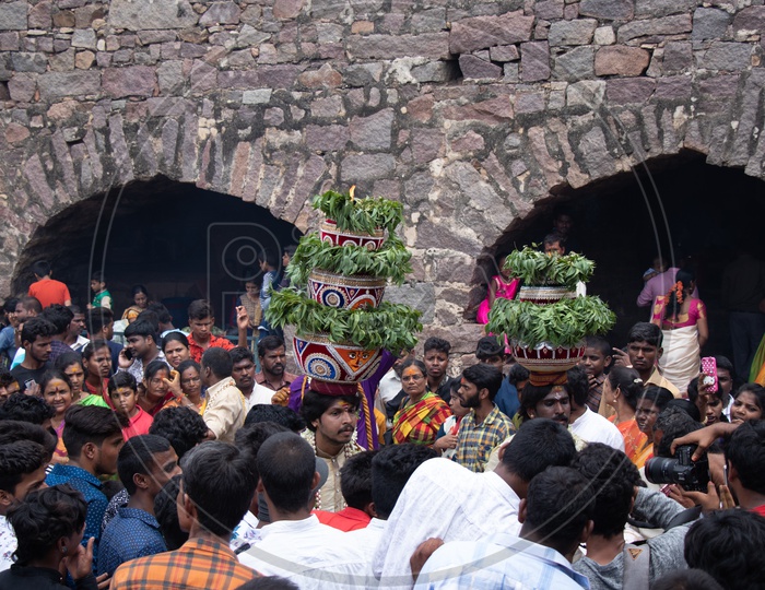 Telangana Bonalu Festival Celebrations In Golkonda Fort