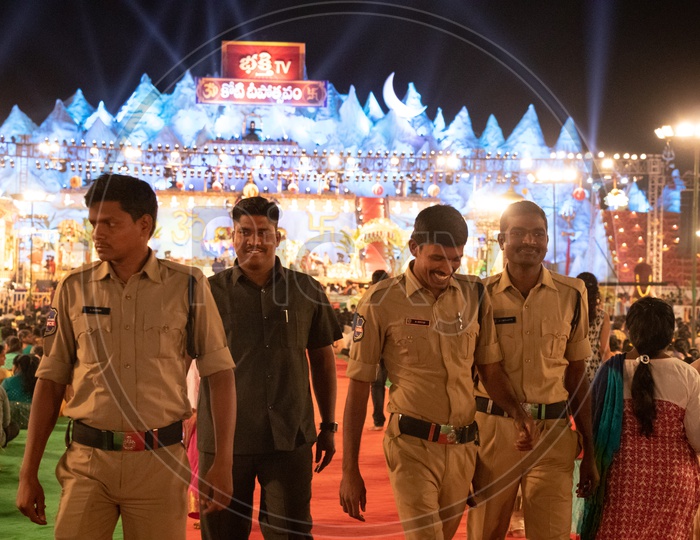 Policeman  Security Vigilance At Koti Deeposthavam Event