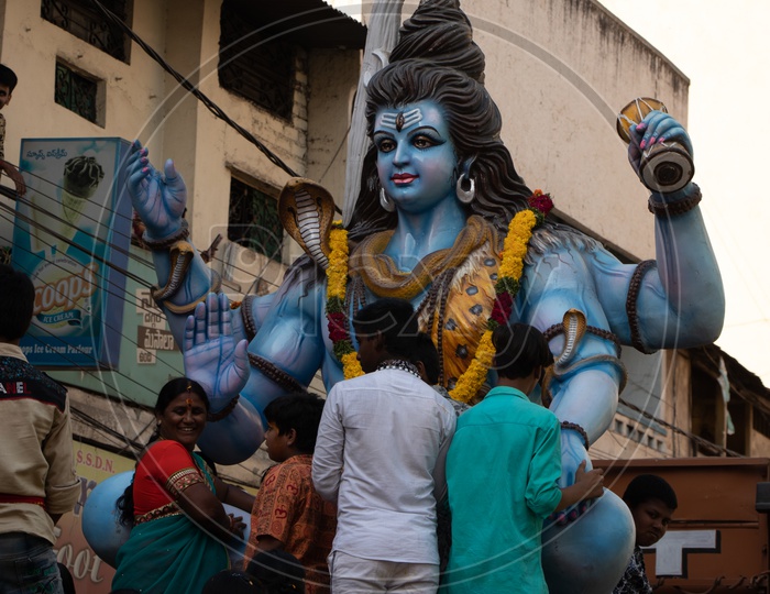 Lord Shiva Idol In Procession During Sri Rama Navami Shoba Yatra