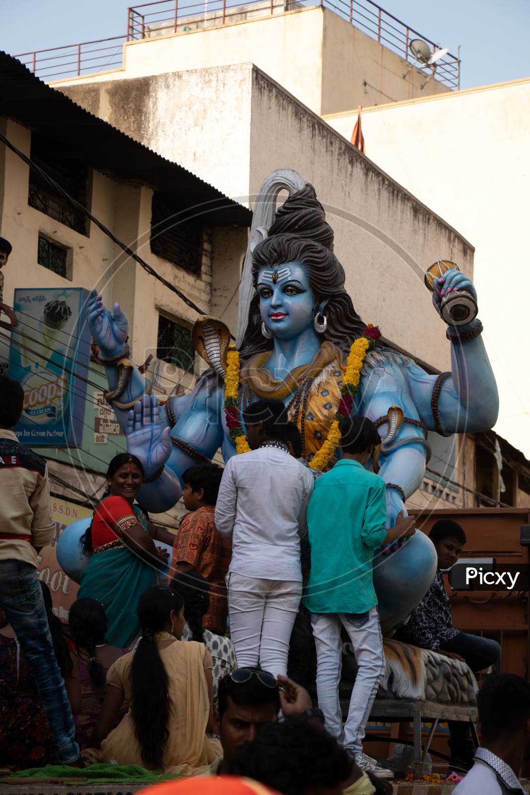 Lord Shiva Idol In Procession During Sri Rama Navami Shoba Yatra