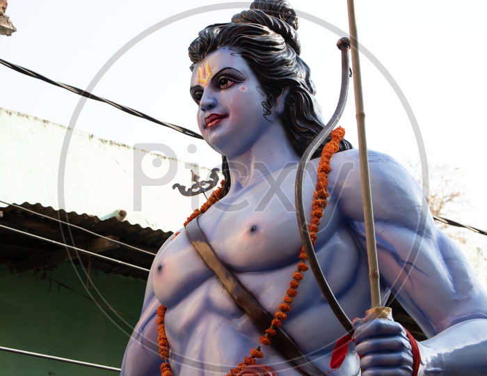 Lord Rama Idols in Procession During Sri Ramanavami Shoba Yatra  In Hyderabad