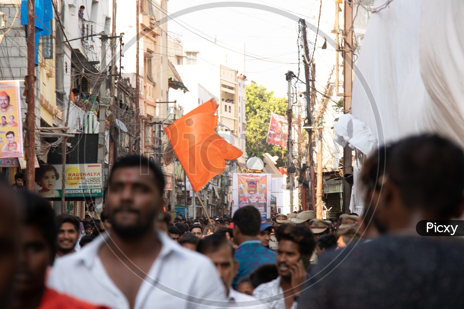 Saffron Flags At Rama Idol Procession During Sri Rama Navami Shoba Yatra