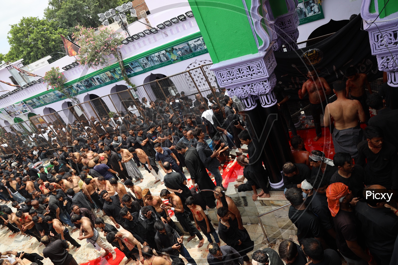Muharram Mourning By Muslim Devotees At Bibi Ka Alawa  By Flagellating With Blades Before Procession