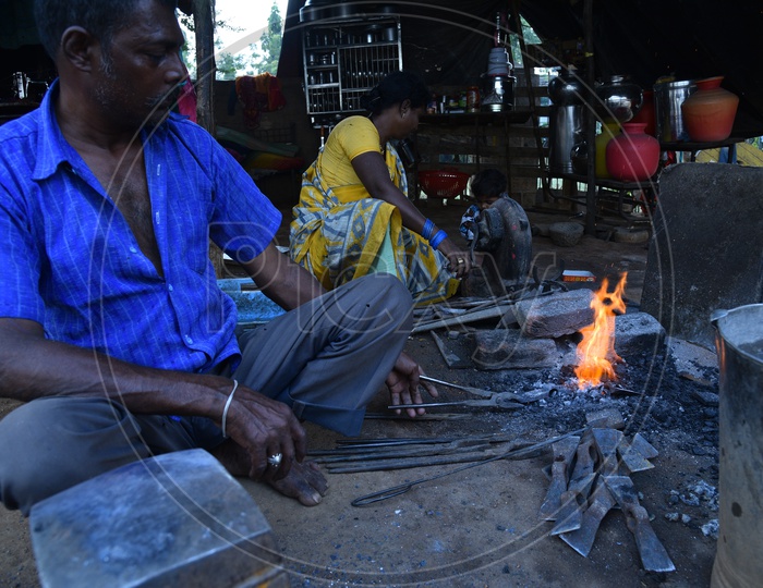 Indian Blacksmith Family