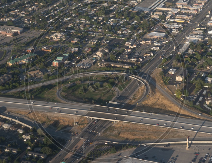 Birdseye view of the Urbanized Road Intersection