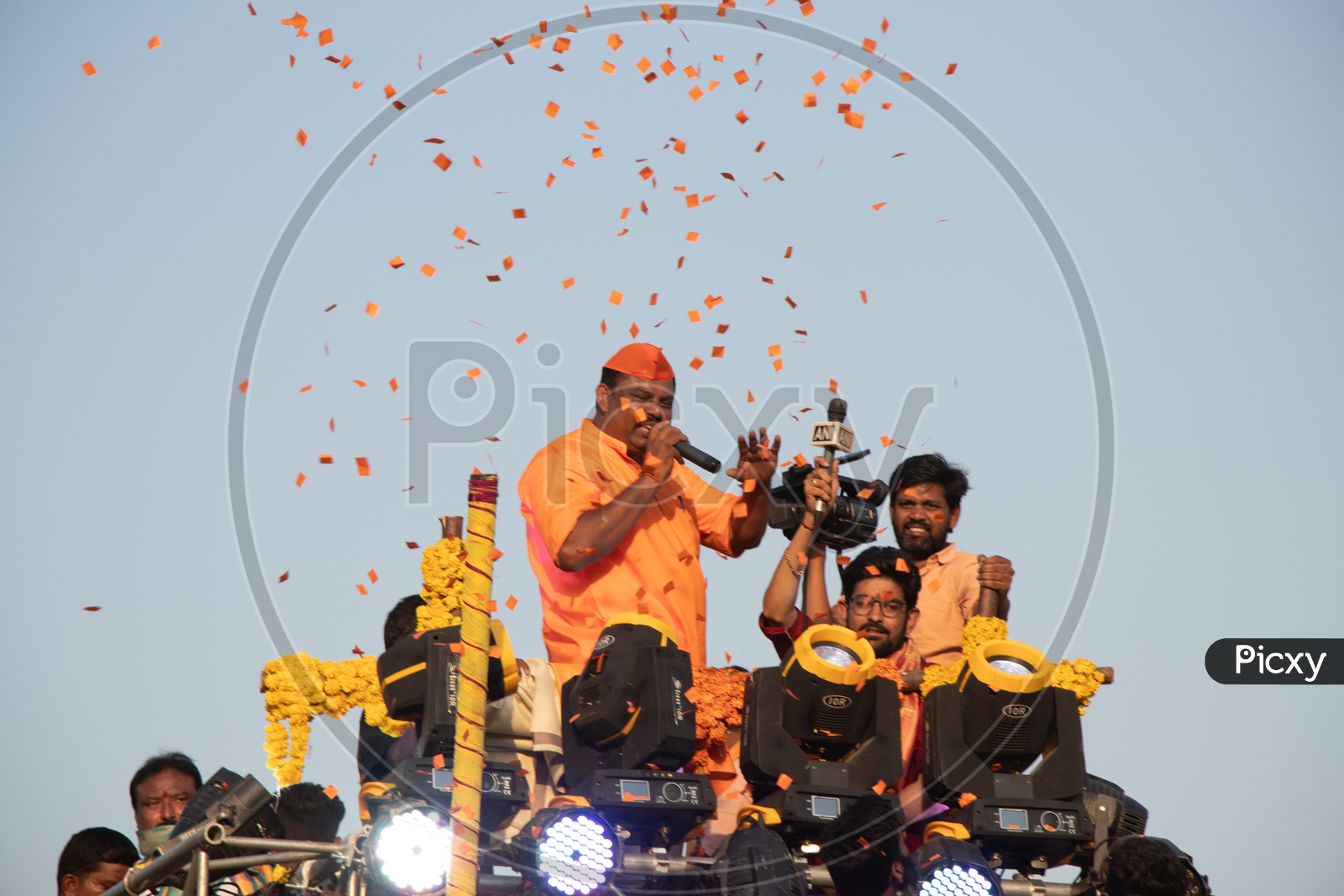 Thakur Raja Singh Lodh  Or Raja Singh , MLA  Goshamahal Constituency  Speaking In a Public Rally During Sri Rama Navami Shoba Yatra in Hyderabad