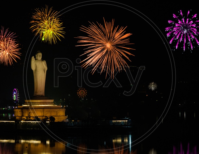 Diwali at Buddha Statue 