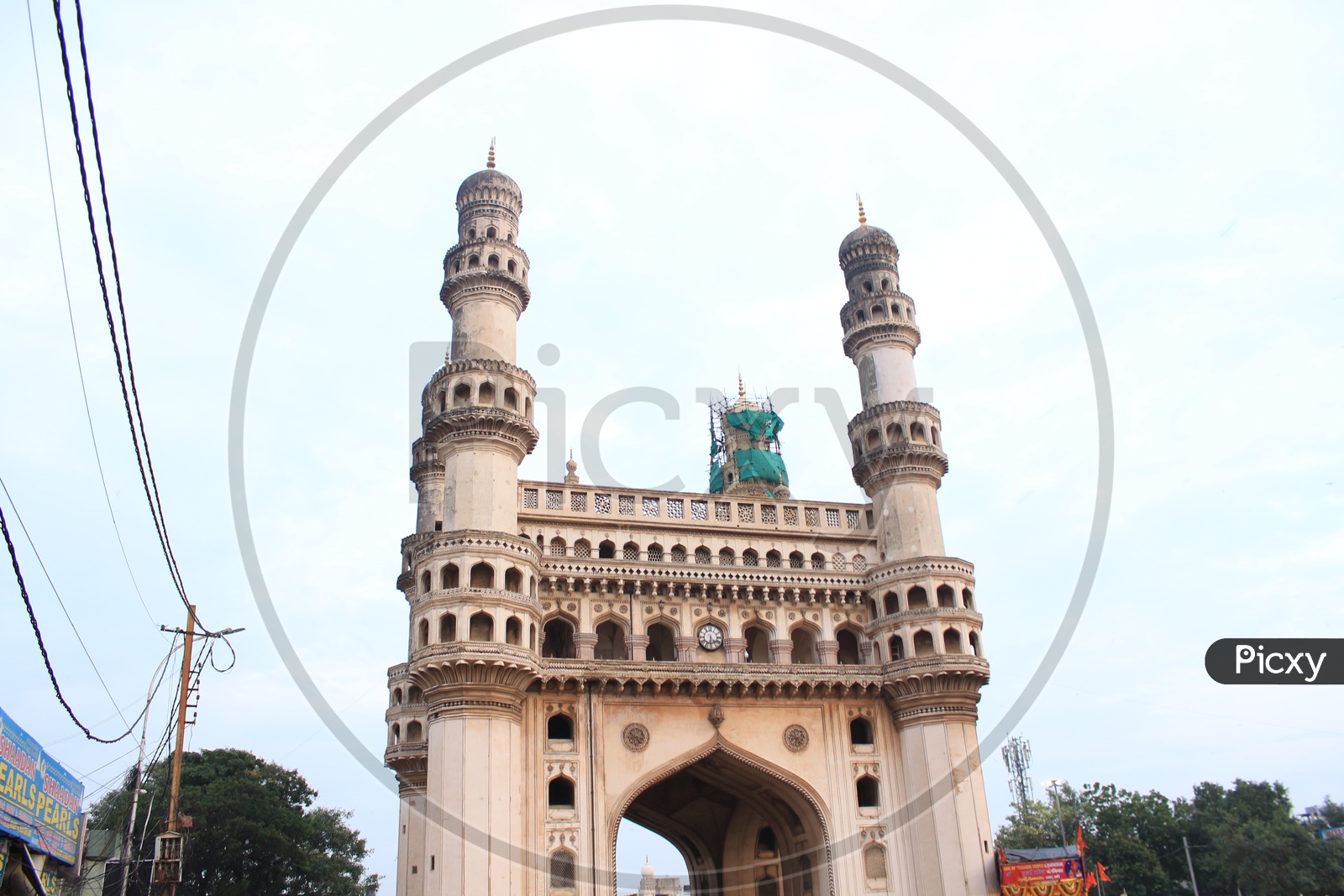 Majestic Charminar View With Blue Sky Background