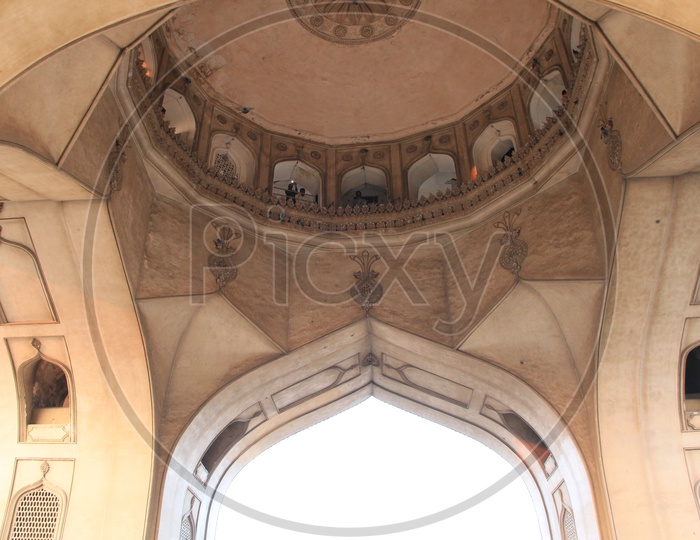 Architecture of Charminar  With Interior Of Dome