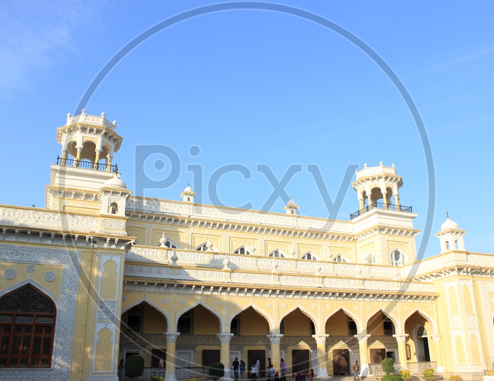 Chowmahalla Palace View With Blue Sky As Background