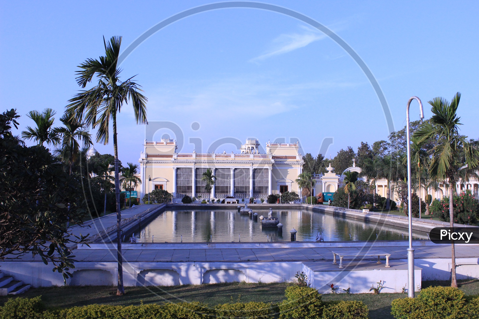 Chowmahalla Palace View With Blue Sky In Background