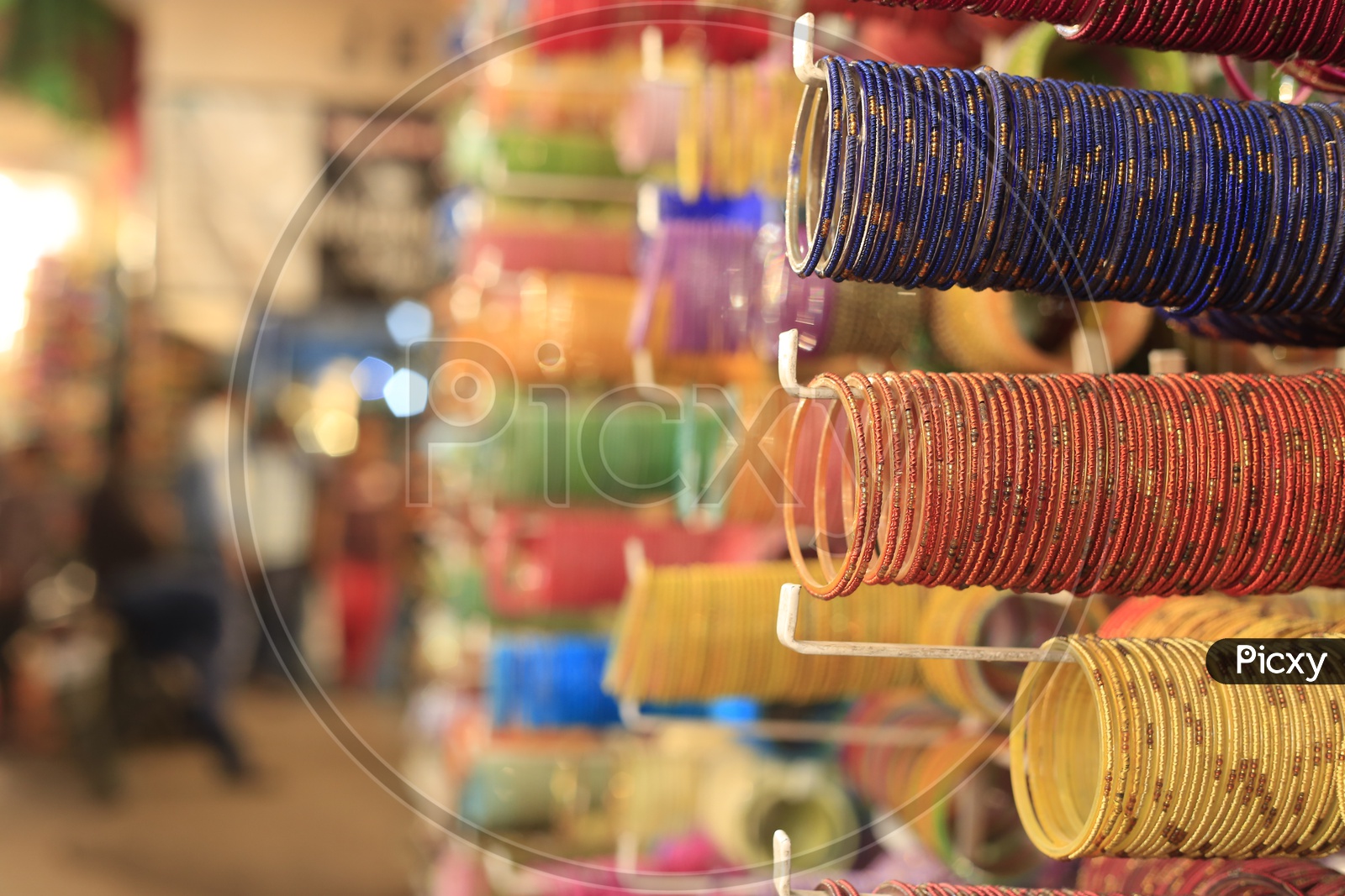 Colorful Bangles  In  Bangle Stalls Around Charminar