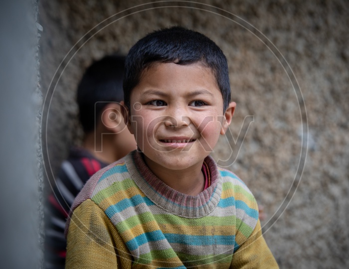 Portrait Of an Young Boy In Ladakh Villages