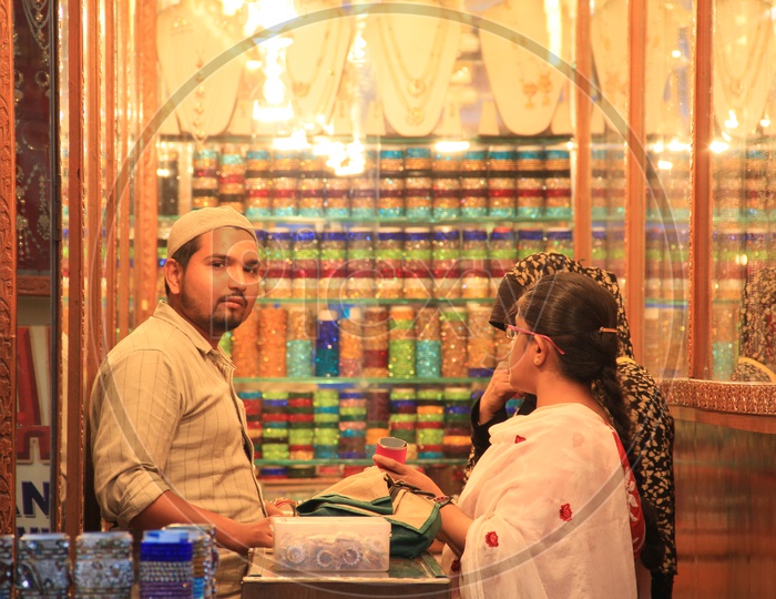 Bangle Stores Around Charminar In Ghansi Bazaar Street