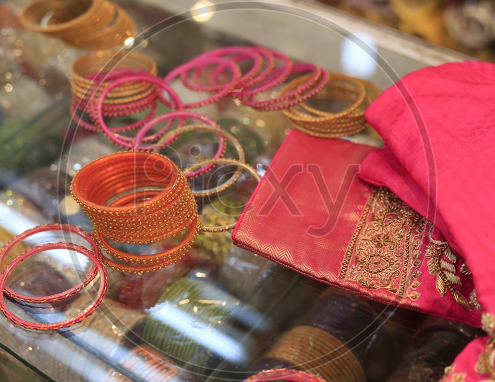 Colorful Bangles  In  Bangle Stalls Around Charminar