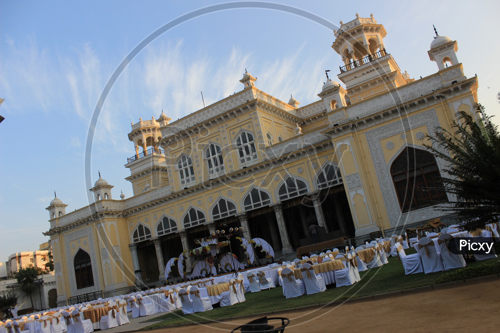 Chowmahalla Palace Architectural View With Blue Sky Background