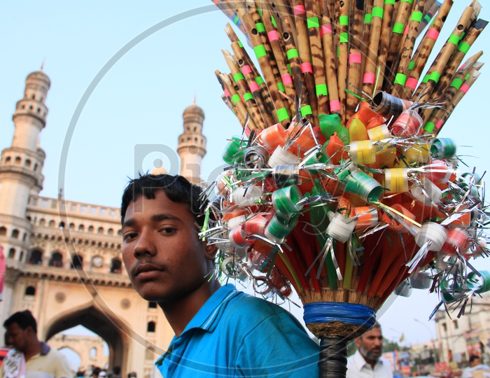 Flute Vendor At Charminar