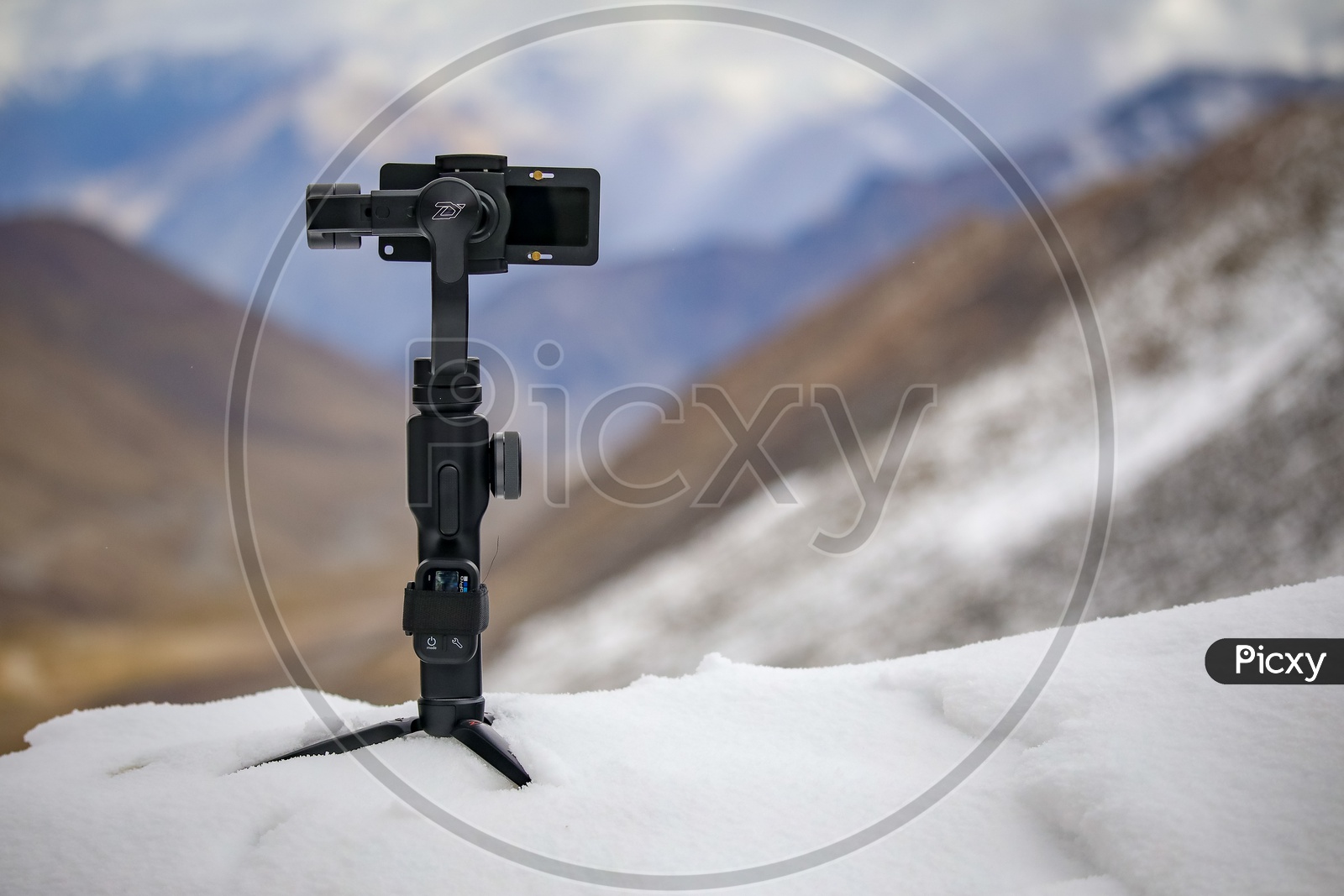 Osmo Mobile Tripod With Ladakh Mountain In Background
