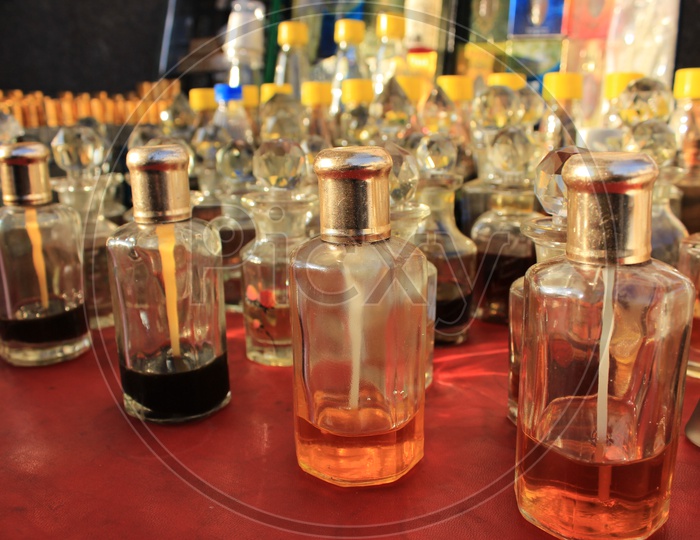 Perfumes Bottles Selling At Mecca Masjid Or Mosque  Near Charminar