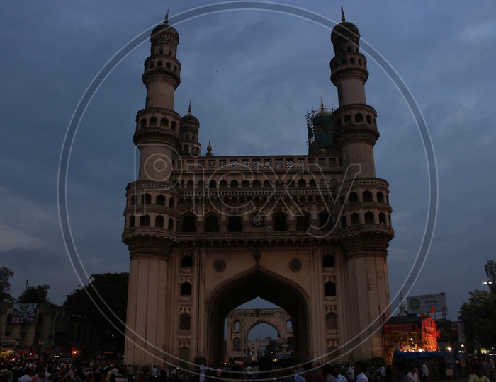 Majestic Charminar View With Blue Sky Background
