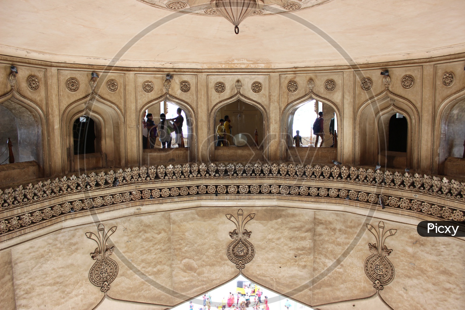 Architecture Of  Charminar With Visitors