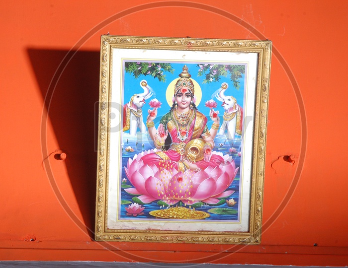 Goddess Lakshmi Photo frames In a House