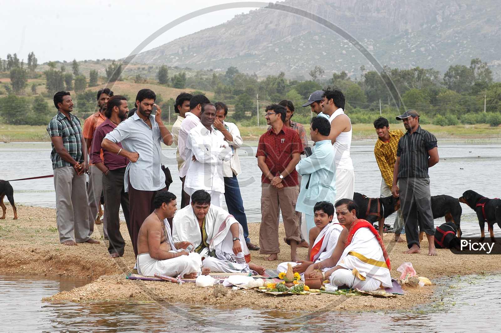 Priests Performing Rituals In a Movie Shooting