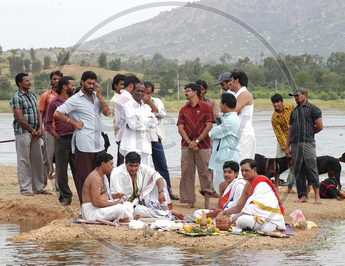 Priests Performing Rituals In a Movie Shooting