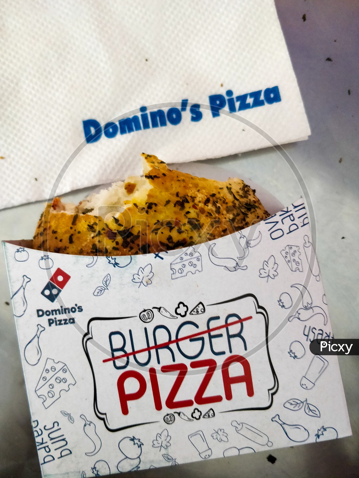Burger pizza of dominos pizza