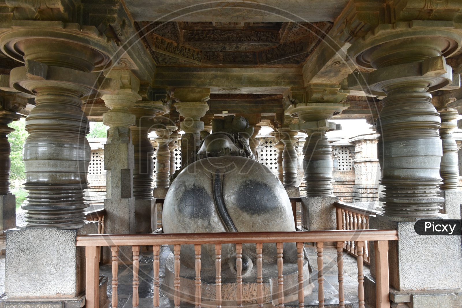 Lord Shiva - Nandi at Halebeedu temple - historic place