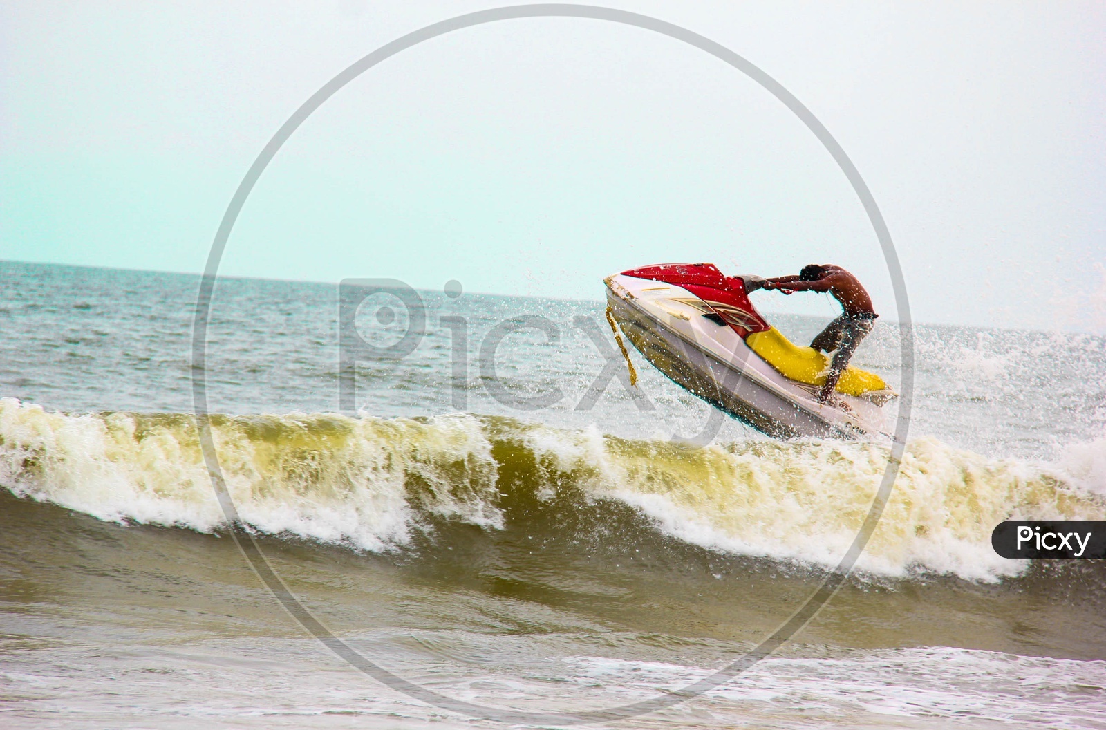 Jet skiing at Goa, such a thrilling experience to ride the tides.