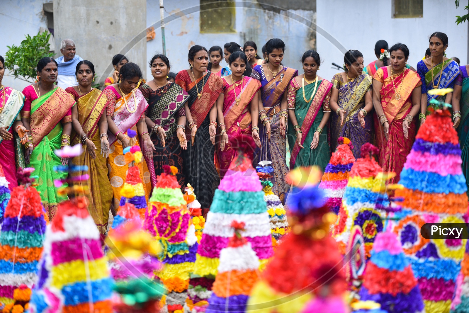 Woman dance on Telangana's prestigious and most celebrated festival, Bathukamma
