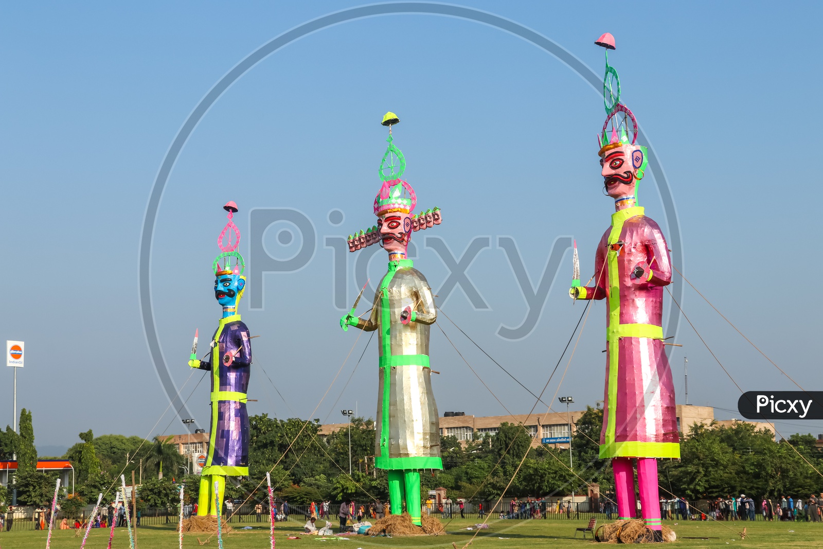 Ravana effigies during Dussehra celebrations