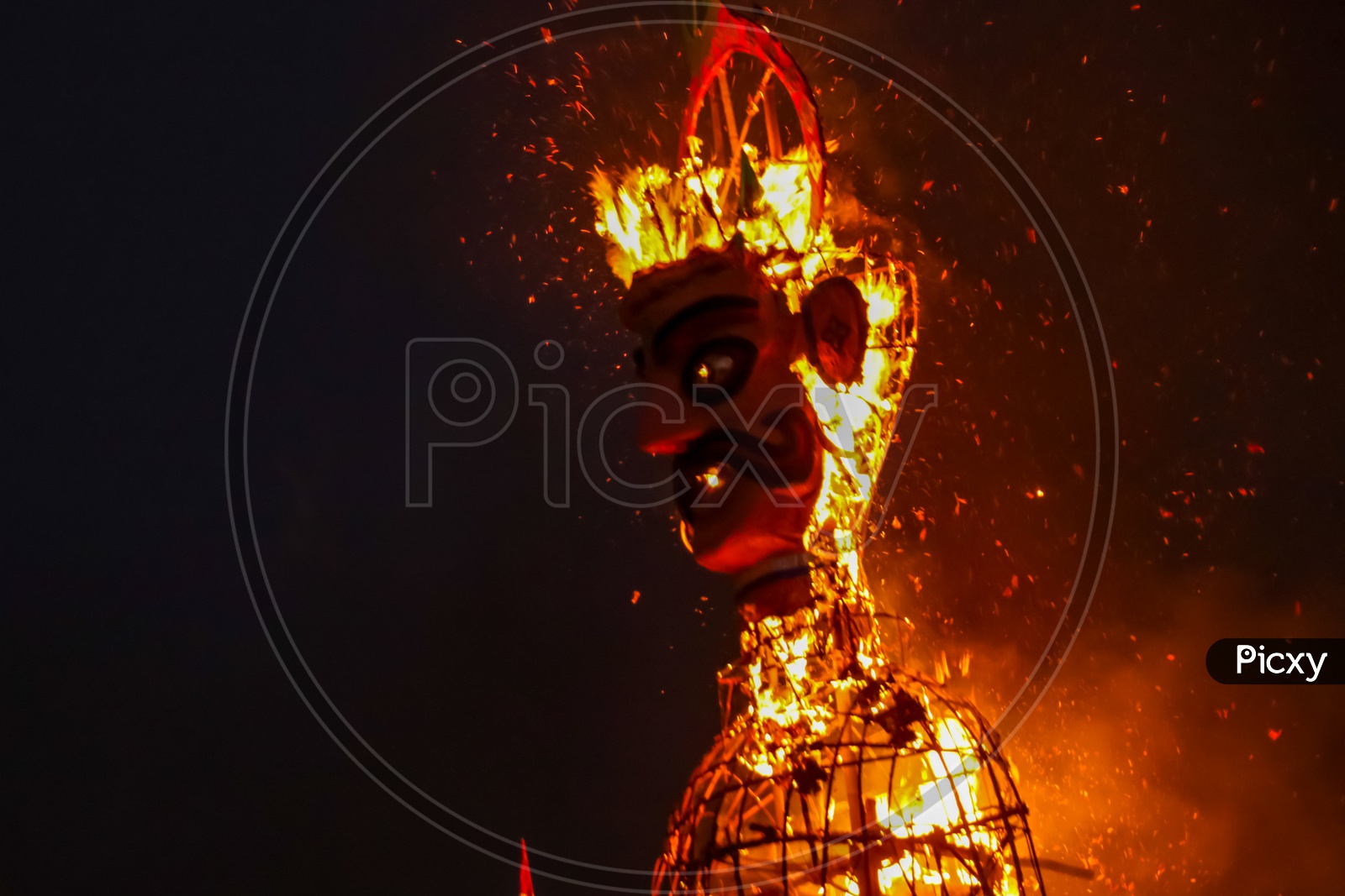 Burning Ravan effigy during Dussehra celebrations 2019