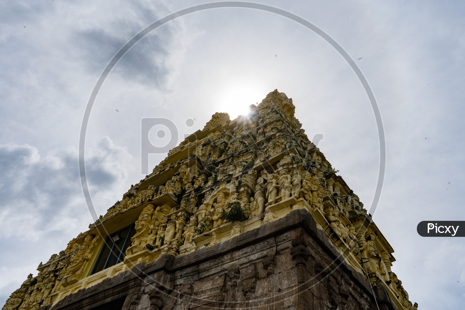 Hindu Temple Shrine Of  Belur Chennakeshava Temple With Sky As Background