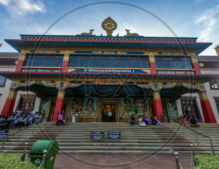 Buddhist Golden Temple At Namdroling Monastery In Bylakuppe, Karnataka